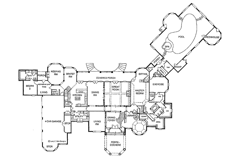 Dream House Plan - Floor Plan - Main Floor for European House Plan #952-254 - 5 bed, 5 bath
