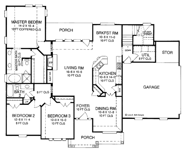 Architectural House Design - Mediterranean Floor Plan - Main Floor Plan #952-285