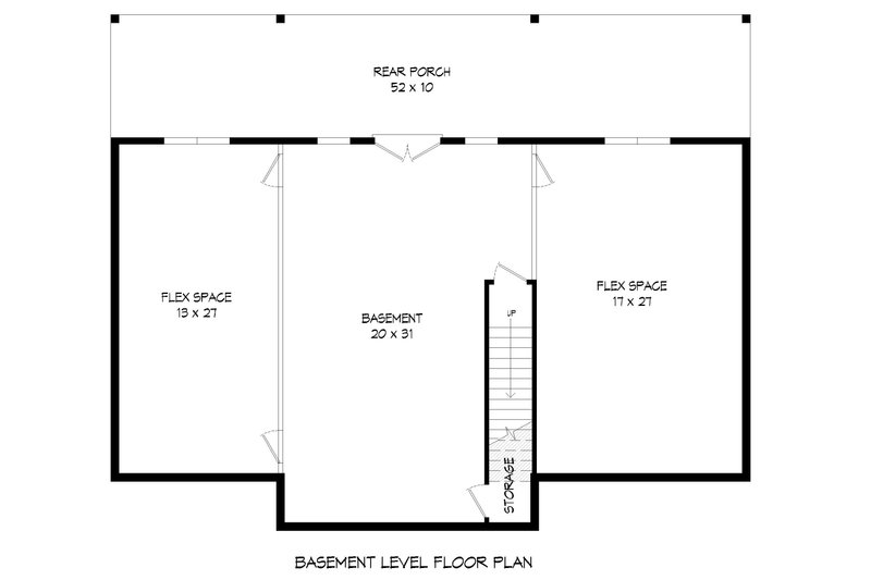 House Blueprint - Floor Plan - Lower Floor for Southern House Plan #932-830 - 2 bed, 2 bath