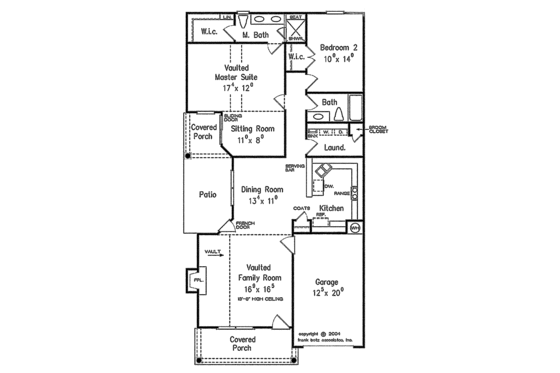 Floor Plan - Main Floor for Bungalow House Plan #927-290 - 2 bed, 2 bath