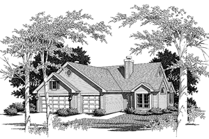 Ranch Exterior - Front Elevation Plan #48-753