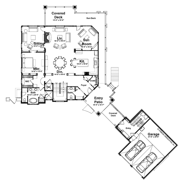 Craftsman Floor Plan - Main Floor Plan #928-175