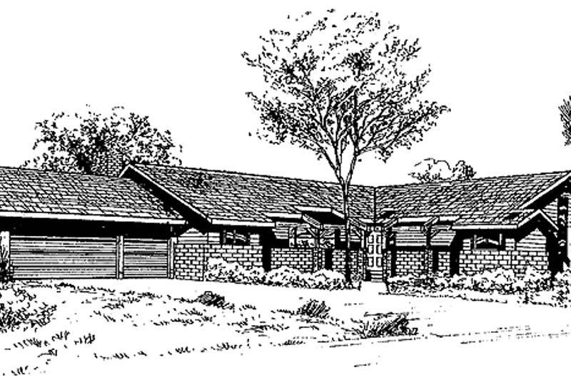 House Blueprint - Ranch Exterior - Front Elevation Plan #60-966