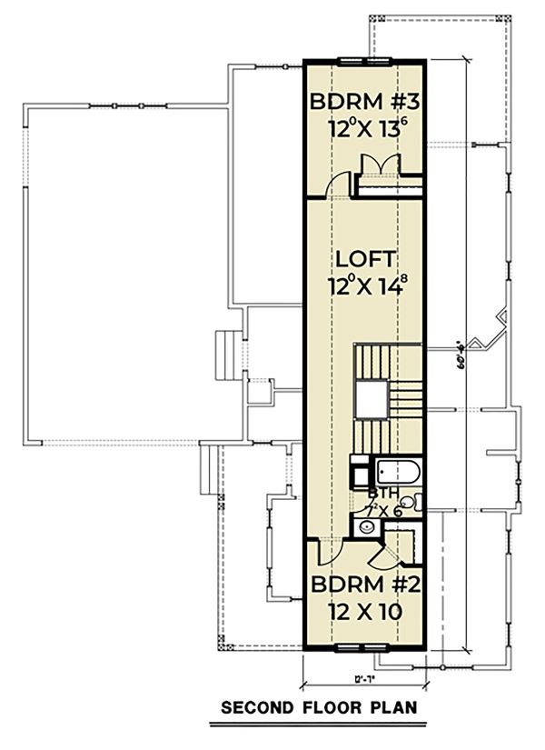Architectural House Design - Craftsman Floor Plan - Upper Floor Plan #1070-50