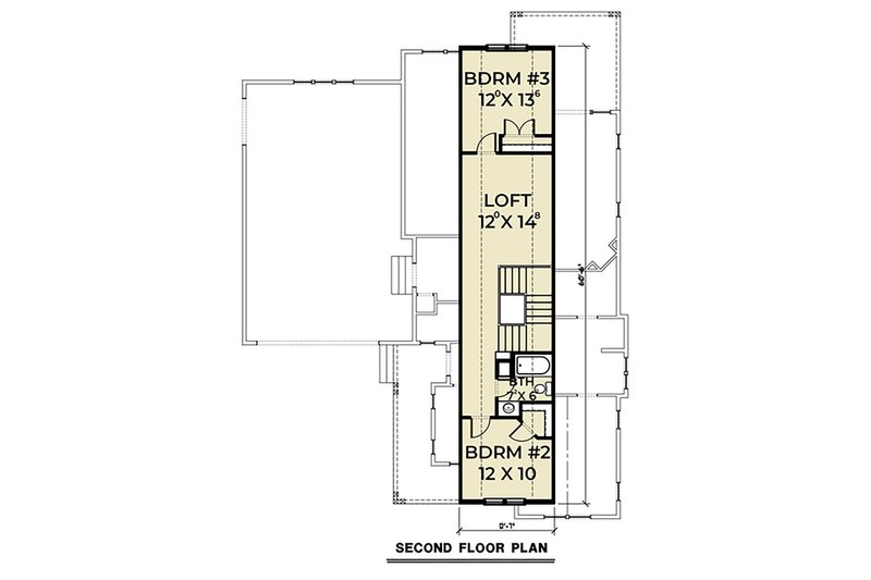 Dream House Plan - Floor Plan - Upper Floor for Craftsman House Plan #1070-50 - 3 bed, 2.5 bath