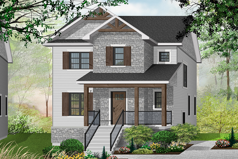 Craftsman Style House Plan - 3 Beds 1.5 Baths 1652 Sq Ft Plan #23-2643 