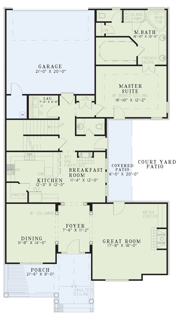 Home Plan - Traditional Floor Plan - Main Floor Plan #17-2003