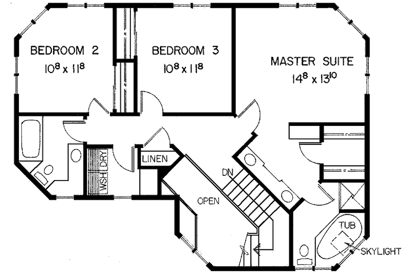 Architectural House Design - Floor Plan - Upper Floor for Traditional House Plan #60-995 - 3 bed, 2.5 bath