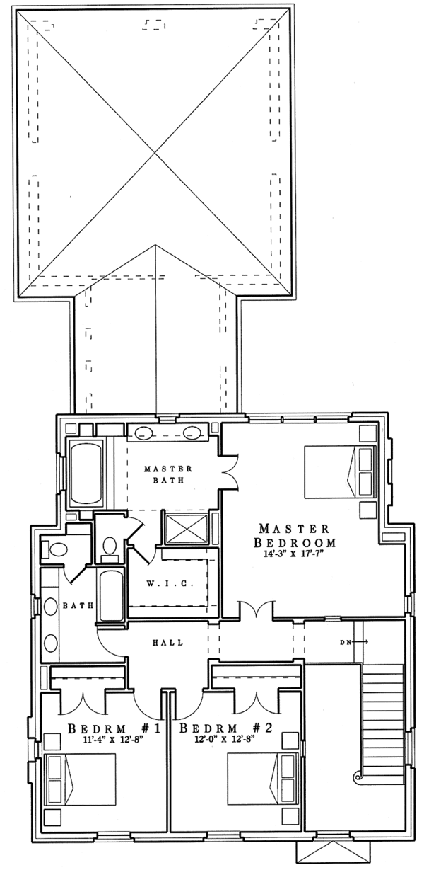 House Blueprint - Classical Floor Plan - Upper Floor Plan #992-6