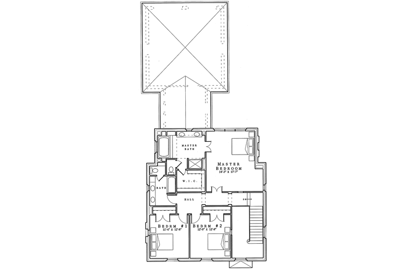 Home Plan - Floor Plan - Upper Floor for Classical House Plan #992-6 - 3 bed, 2.5 bath