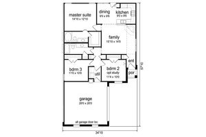 Floor Plan - Main Floor for Traditional House Plan #84-540 - 3 bed, 2 bath