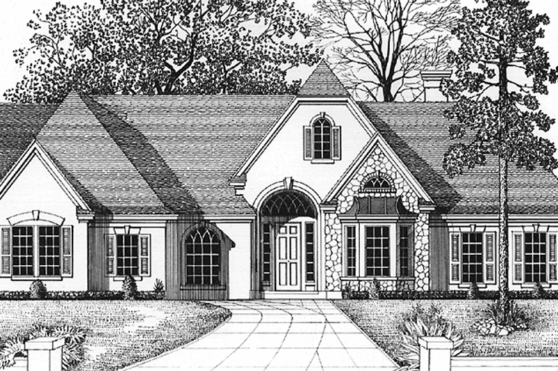 Dream House Plan - European Exterior - Front Elevation Plan #974-44