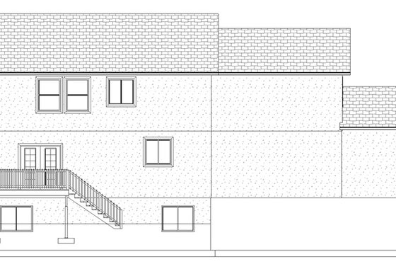 Exterior - Rear Elevation 1 for Traditional House Plan #1060-15 - 4 bed, 3.5 bath