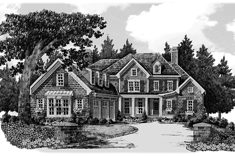 Home Plan - Exterior - Front Elevation 3 for Traditional House Plan #927-347 - 4 bed, 4 bath