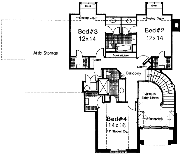 House Plan Design - Traditional Floor Plan - Upper Floor Plan #310-1037