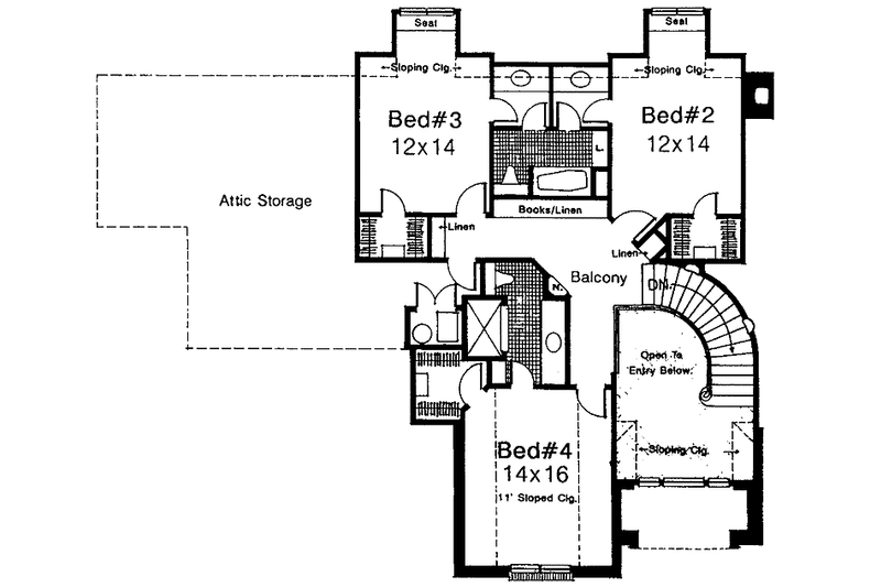 Dream House Plan - Floor Plan - Upper Floor for Traditional House Plan #310-1037 - 4 bed, 3.5 bath