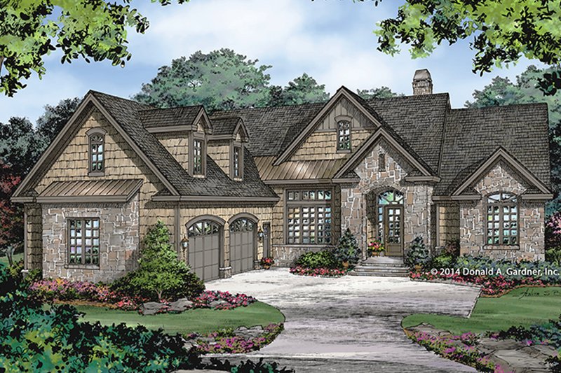Architectural House Design - Exterior - Front Elevation 3 for European House Plan #929-984 - 3 bed, 2 bath