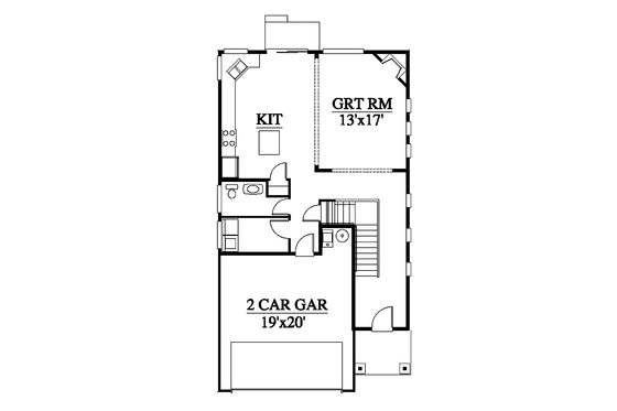 Floor Plan - Main Floor for Contemporary House Plan #951-7 - 4 bed, 2.5 bath
