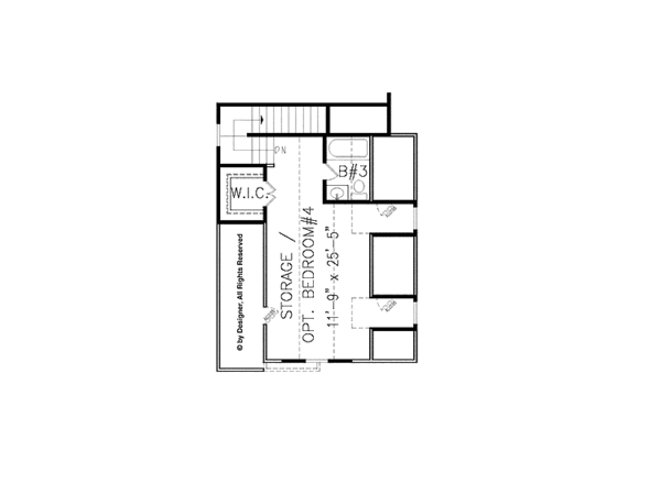 Home Plan - Traditional Floor Plan - Upper Floor Plan #54-356