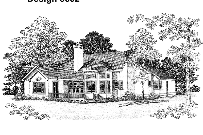 Architectural House Design - Exterior - Rear Elevation for Mediterranean House Plan #72-1003 - 2 bed, 2.5 bath