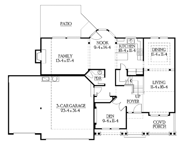 Home Plan - Craftsman Floor Plan - Main Floor Plan #132-300