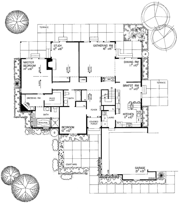 House Plan Design - Ranch Floor Plan - Main Floor Plan #72-785