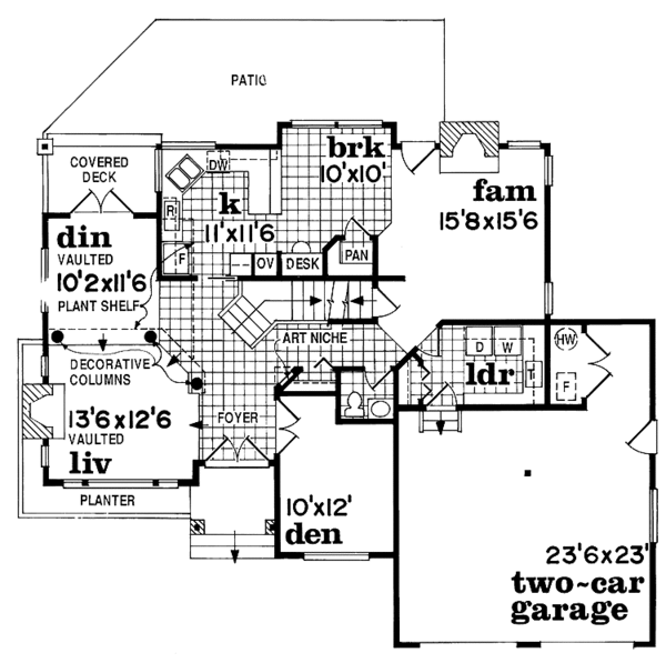 House Plan Design - Traditional Floor Plan - Main Floor Plan #47-1013