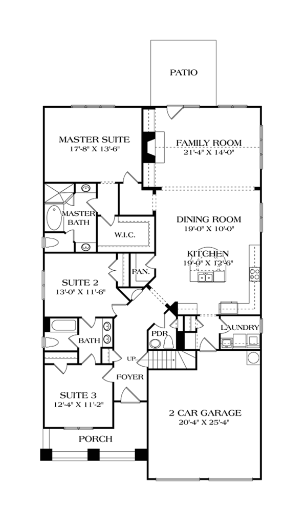 House Plan Design - Craftsman Floor Plan - Main Floor Plan #453-612