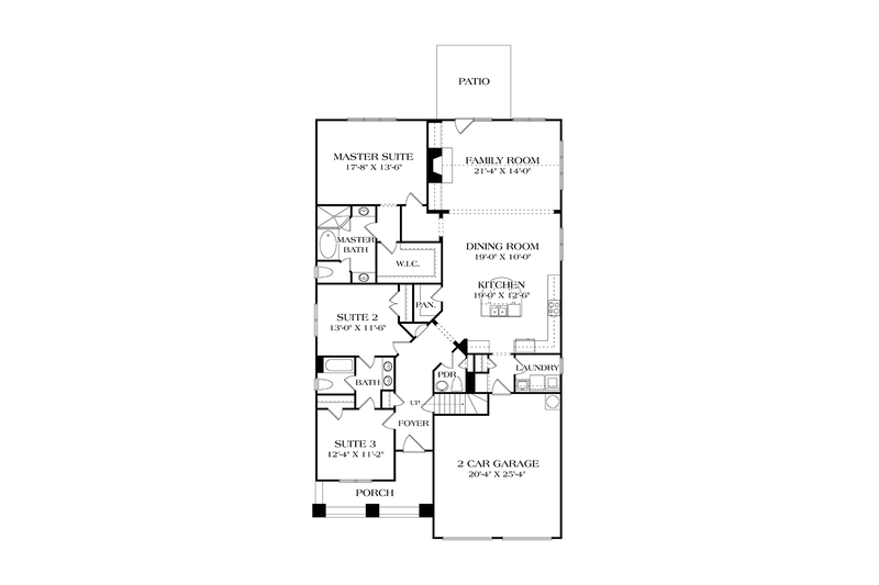 Dream House Plan - Floor Plan - Main Floor for Craftsman House Plan #453-612 - 3 bed, 2.5 bath