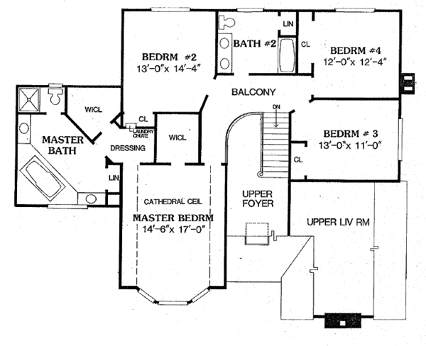 Dream House Plan - Traditional Floor Plan - Upper Floor Plan #314-250