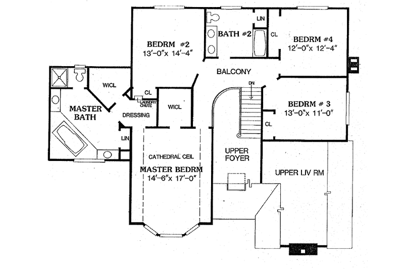 Home Plan - Floor Plan - Upper Floor for Traditional House Plan #314-250 - 5 bed, 3.5 bath