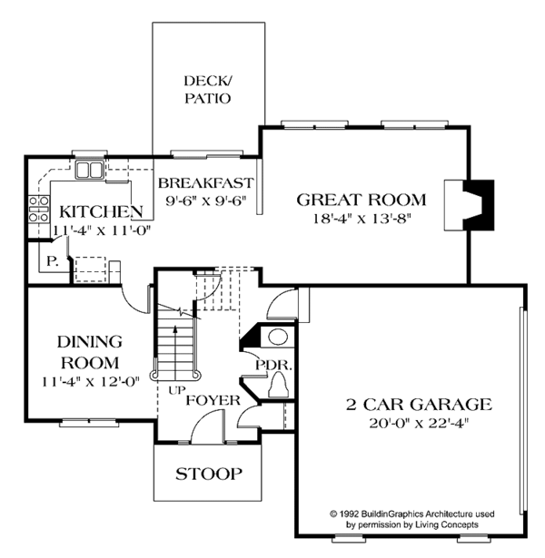 Home Plan - Colonial Floor Plan - Main Floor Plan #453-429