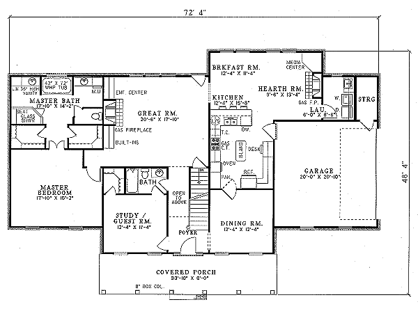 Southern Floor Plan - Main Floor Plan #17-215