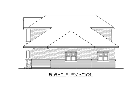 Exterior - Other Elevation 3 for Craftsman House Plan #132-193, 0 bath