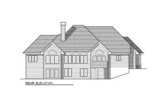 Exterior - Rear Elevation for Traditional House Plan #70-656 - 2 bed, 2 bath