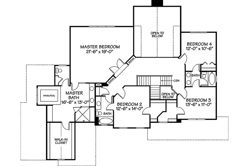 House Blueprint - Floor Plan - Upper Floor for Victorian House Plan #978-13 - 4 bed, 3.5 bath