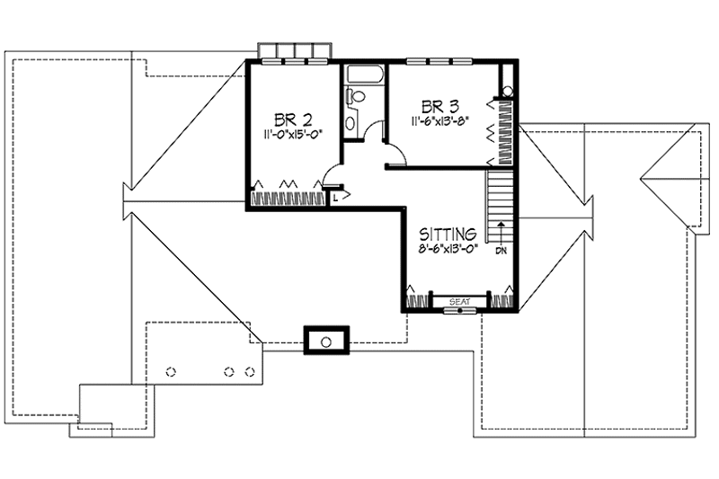 Dream House Plan - Floor Plan - Upper Floor for Prairie House Plan #320-1127 - 3 bed, 2.5 bath