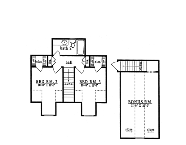 Dream House Plan - Country Floor Plan - Upper Floor Plan #42-711