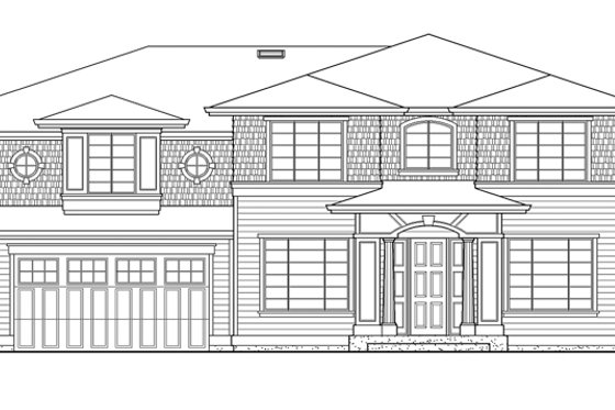 Exterior - Front Elevation 3 for Prairie House Plan #132-382 - 4 bed, 2.5 bath