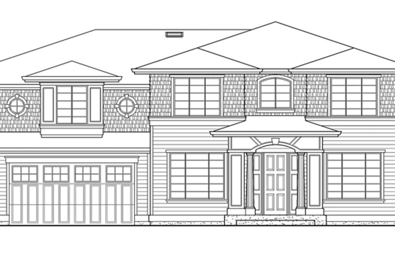 Home Plan - Exterior - Front Elevation 3 for Prairie House Plan #132-382 - 4 bed, 2.5 bath
