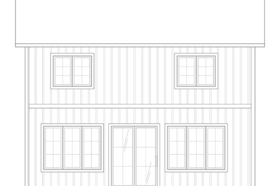 Exterior - Rear Elevation for Farmhouse House Plan #23-341 - 4 bed, 2.5 bath