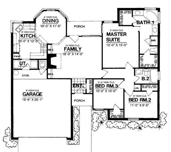 Home Plan - Ranch Floor Plan - Main Floor Plan #40-453