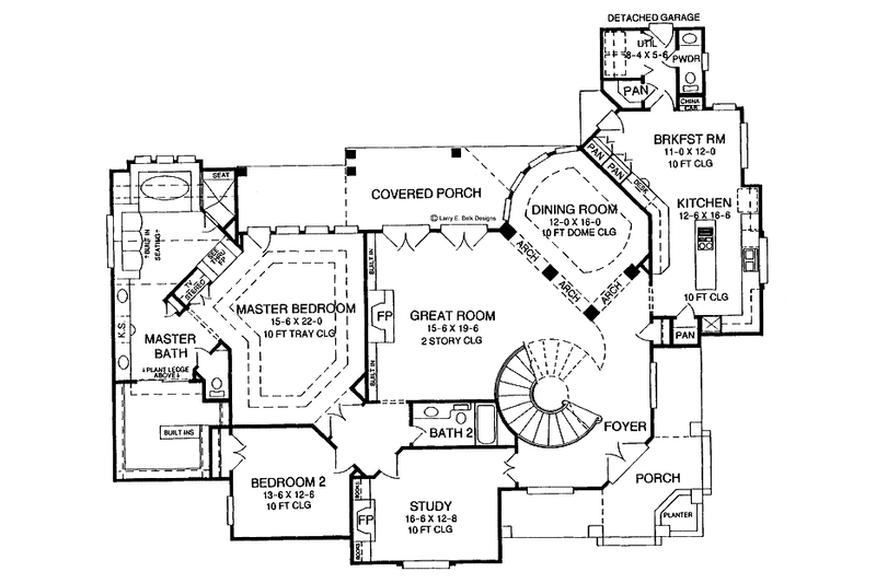 House Design - Floor Plan - Main Floor for Classical House Plan #952-123 - 4 bed, 4.5 bath