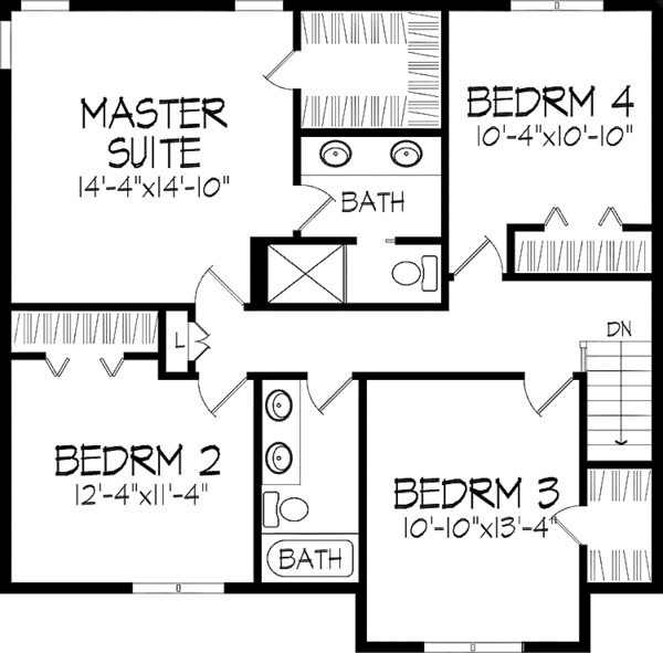 House Plan Design - Colonial Floor Plan - Upper Floor Plan #51-859