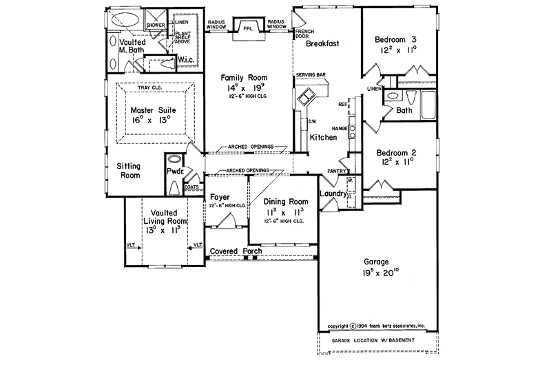 Home Plan - Floor Plan - Main Floor for Mediterranean House Plan #927-148 - 3 bed, 2.5 bath