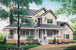 House Blueprint - Country Exterior - Front Elevation Plan #23-2061