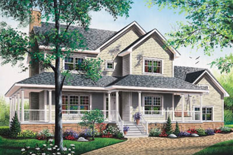 Dream House Plan - Country Exterior - Front Elevation Plan #23-2061