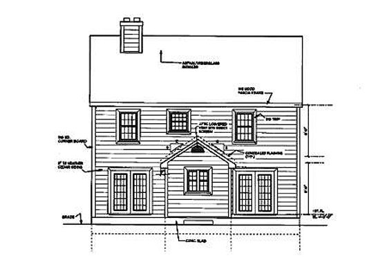 Exterior - Other Elevation 1 for Country House Plan #3-152 - 4 bed, 2.5 bath