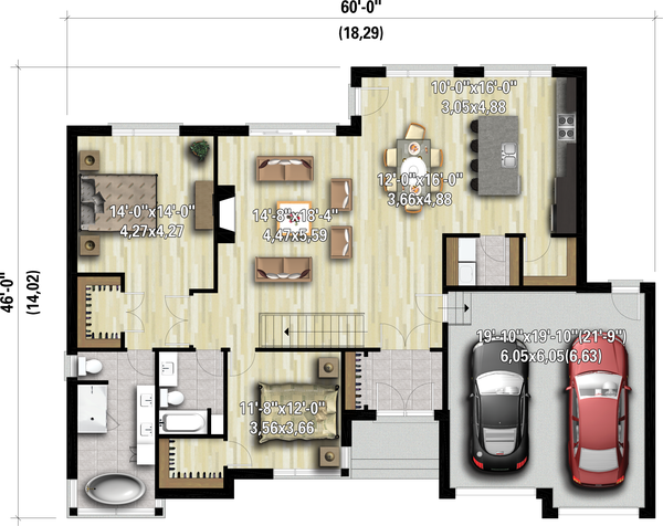 Architectural House Design - Contemporary Floor Plan - Main Floor Plan #25-4911