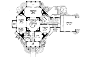 Floor Plan - Main Floor for Classical House Plan #72-976 - 4 bed, 2 bath